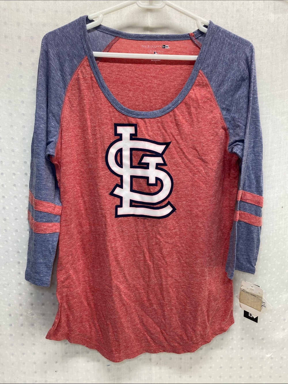 5th & Ocean St Louis Cardinals MLB Red Heathered Raglan Size L